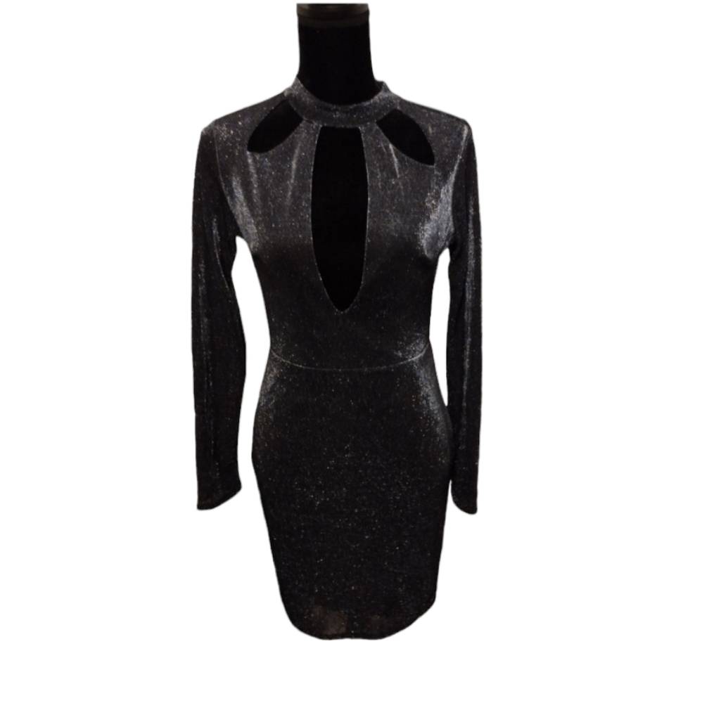 Charlotte Russe Black Sparkly Mini Dress
